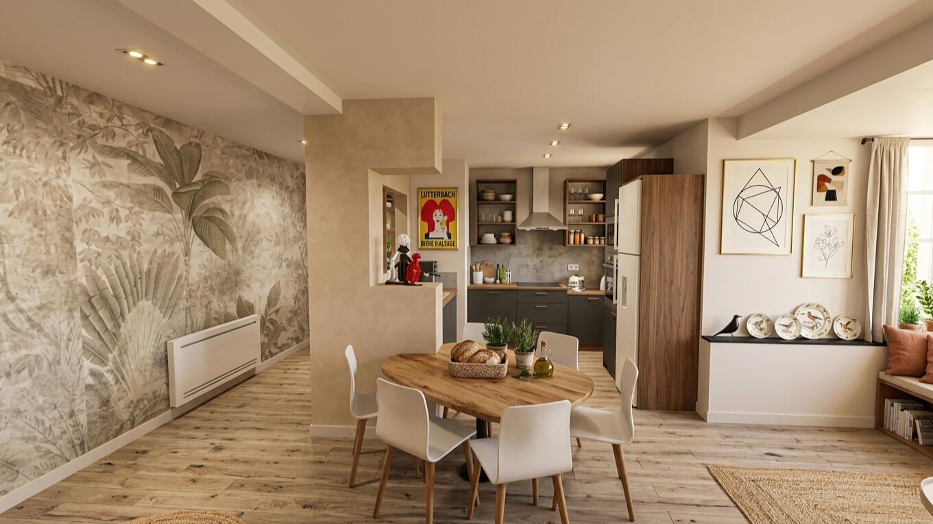 Rénovation d'un appartement en gîte architecte d'interieur decoratrice valerie j brisvalter - vb design d'espaces Alsace